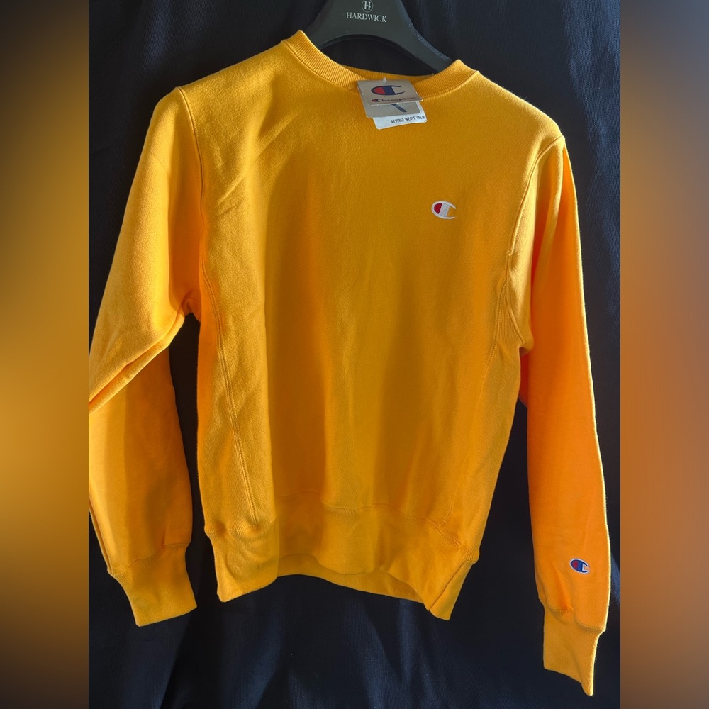 Champion Sweatshirt. Mustard Yellow, size small. New with Tags.